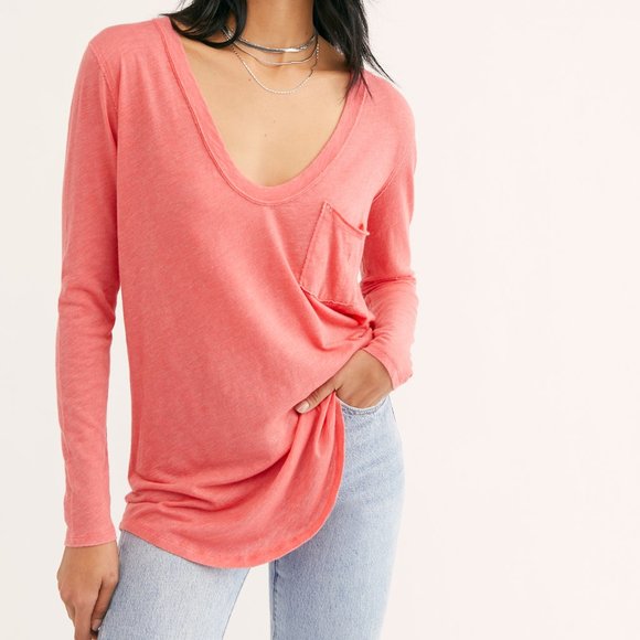 NWT Free People Betty Longsleeve / Sunset - Picture 1 of 3